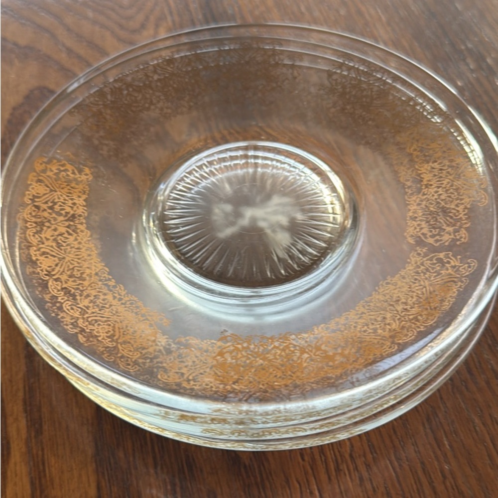 Vintage Glass Plates with Gold Detailing